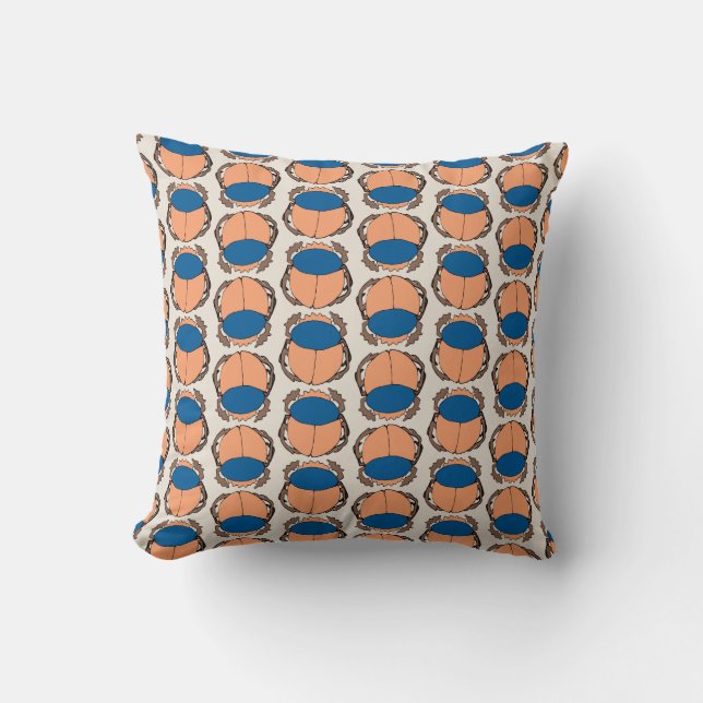 Mod Egyptian Scarab Motif Pattern Throw Kissen (Vorderseite)