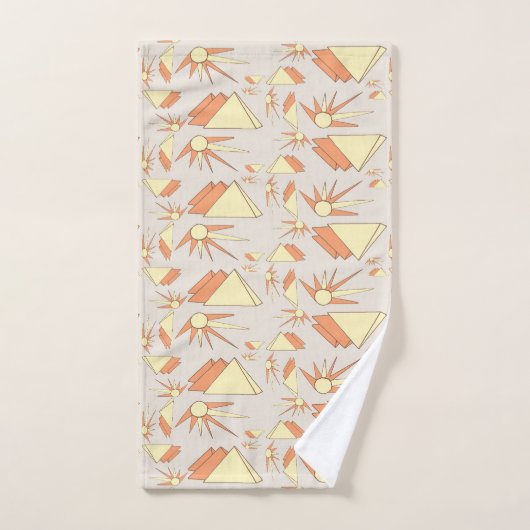 Mod Egyptian Sunshine Motif Pattern Badetuch Set (Handtuch)