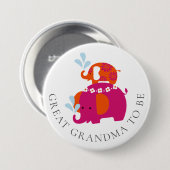 Mod Elephant Baby Dusche Großmutter zu sein Button (Vorne & Hinten)