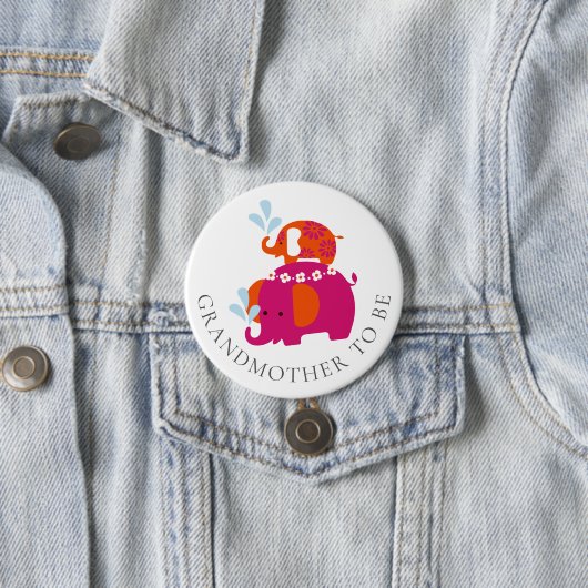 Mod Elephant Baby Dusche Großmutter zu sein Button (Beispiel)