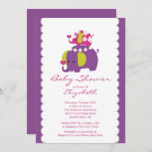 Mod Elephant Baby Shower Einladung Baby & Mama (Vorne/Hinten)