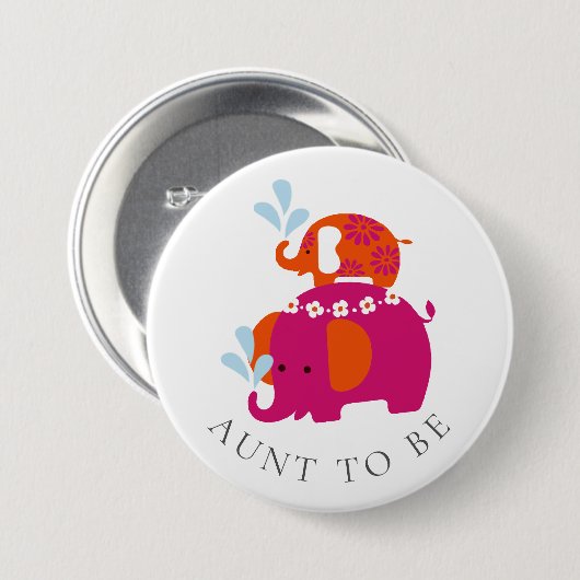 Mod Elephant Baby Showtante soll sein Button (Vorne & Hinten)