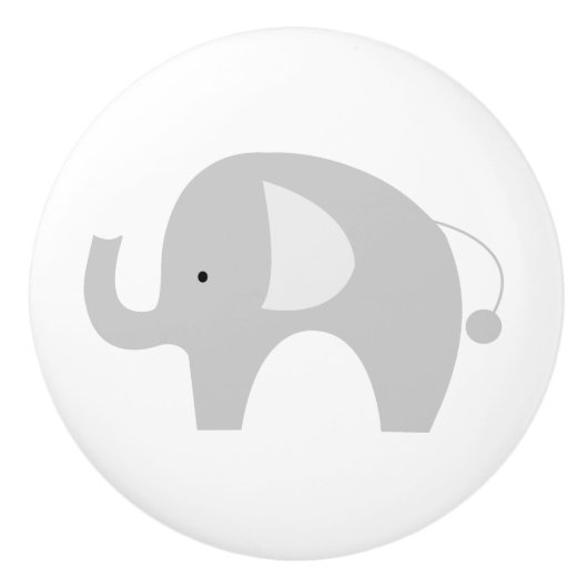 Mod Elephant Keramik Knob - Weiß Keramikknauf (Vorderseite)