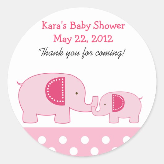 Mod Elephants Rosa Sticker (Vorderseite)