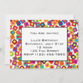 Mod-Farbige Quadrate Einladung (Rückseite)