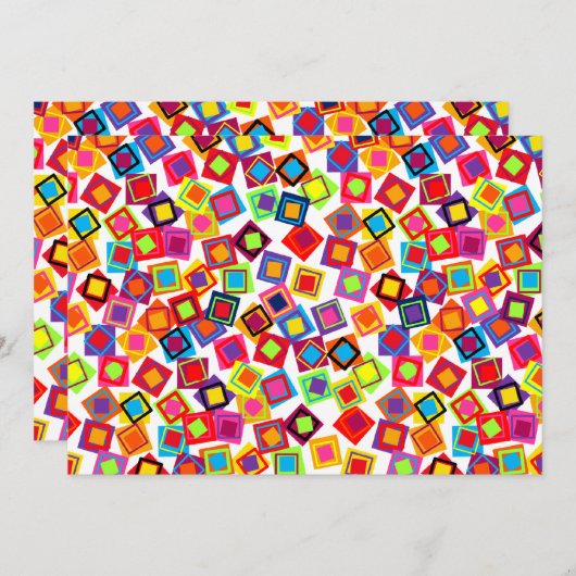 Mod-Farbige Quadrate Einladung (Vorne/Hinten)