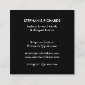 Mod Fashion Girl Boutique, Poshmark Seller Quadratische Visitenkarte (Rückseite)