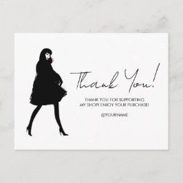 Mod Fashion Girl Boutique Scripting Vielen Dank Postkarte