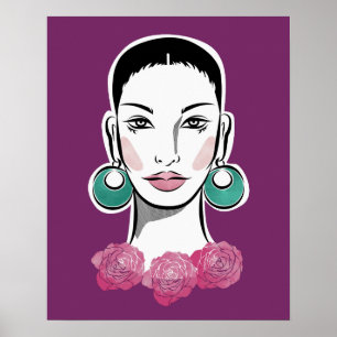 Mod Fleur 1960er-Frau Poster