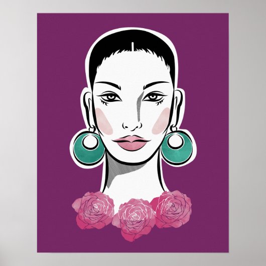 Mod Fleur 1960er-Frau Poster (Vorne)