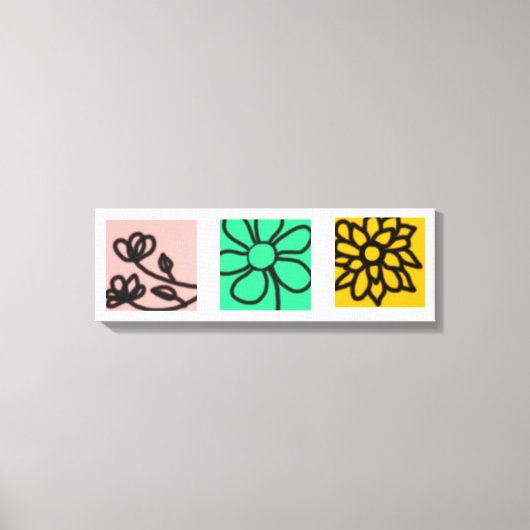 Mod Floral Art Set Leinwanddruck (Vorderseite)