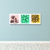 Mod Floral Art Set Leinwanddruck (Insitu (Holzboden))