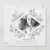 Mod Floral Birth Ankündigung (Vorderseite)