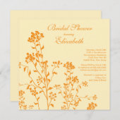 Mod Floral Bridal Dusche Einladung Orangencreme (Vorne/Hinten)