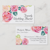 Mod Floral Rose Moderne Kunst Blume Hochzeiten Visitenkarte (Vorne/Hinten)