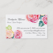 Mod Floral Rose Moderne Kunst Blume Hochzeiten Visitenkarte (Rückseite)