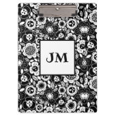 Mod Floralmuster mit Initialen Klemmbrett (Vorderseite)