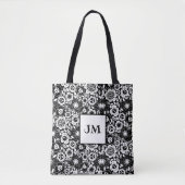 Mod Floralmuster mit Initialen Tasche (Vorderseite)