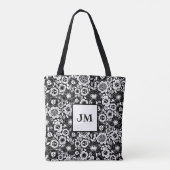 Mod Floralmuster mit Initialen Tasche (Rückseite)