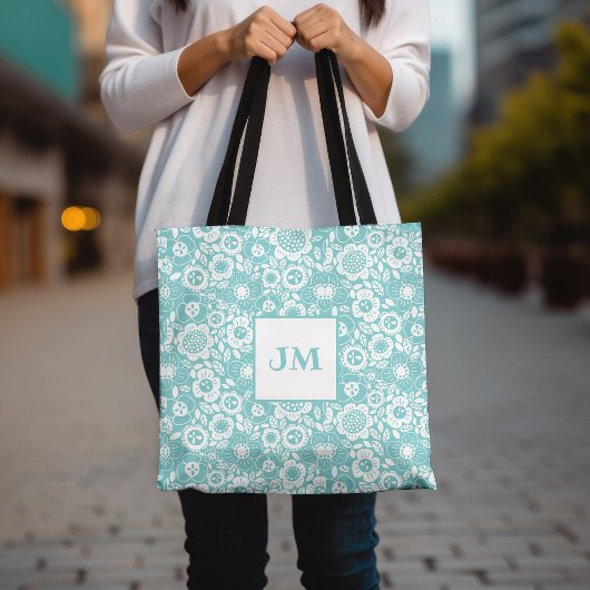 Mod Floralmuster mit Initialen Tasche