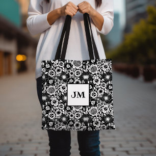 Mod Floralmuster mit Initialen Tasche
