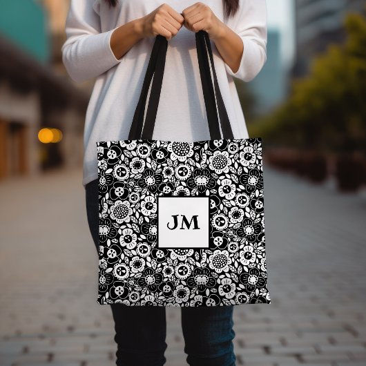 Mod Floralmuster mit Initialen Tasche
