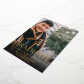 Mod Foto Graduation Party Vertikal Dunkel Folieneinladung (Gedreht)