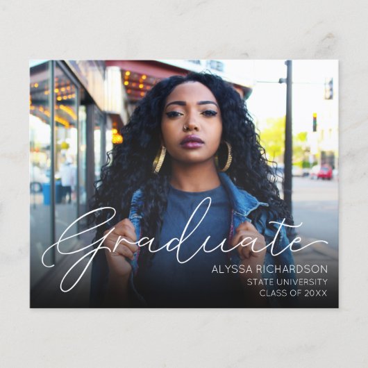 Mod-Foto-Graduierungspartei für Budgetskripte Flyer (Vorne)