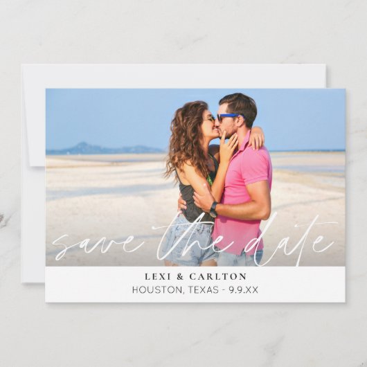 MOD Foto und Kalligrafie 4 W Save the Date Einladung (Vorderseite)