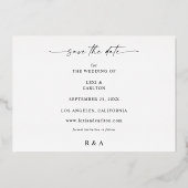 MOD Foto und Kalligrafie 4 W Save the Date Folieneinladung (Rückseite)