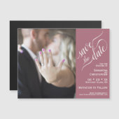 Mod Foto Wedding Save the Date Dust Rose Magnet (Vorne/Hinten)