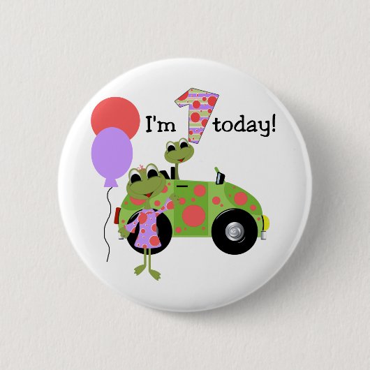 Mod Frogs 1. Geburtstag Button (Vorderseite)