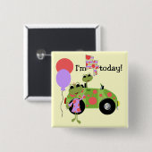 Mod Frogs 4th Birthday Tshirts und Geschenke Button (Vorne & Hinten)