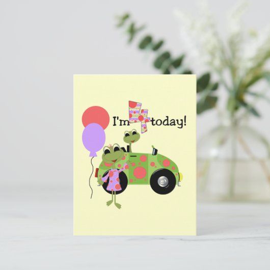 Mod Frogs 4th Birthday Tshirts und Geschenke Postkarte (Stehend Vorderseite)