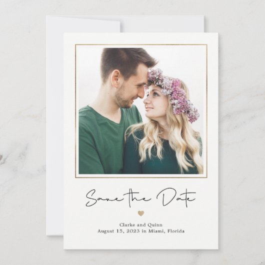 Mod Gallery Editable Color Save the Date Card Dankeskarte (Vorderseite)