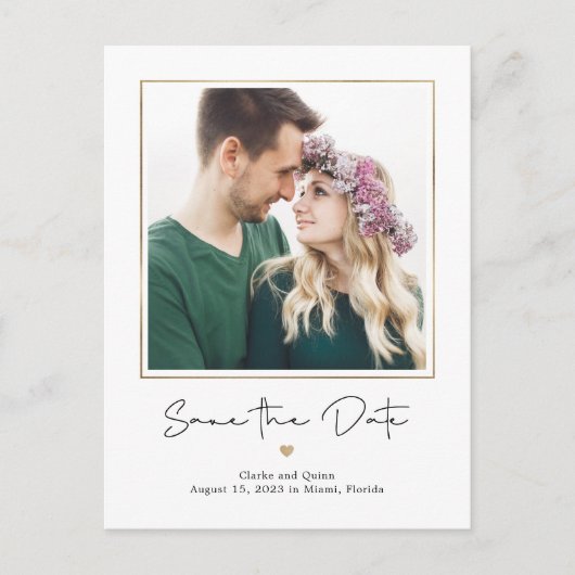 Mod Gallery EDITABLE FARBE Save the Date Postkarte (Vorderseite)