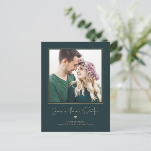 Mod Gallery EDITABLE FARBE Save the Date Postkarte (Stehend Vorderseite)