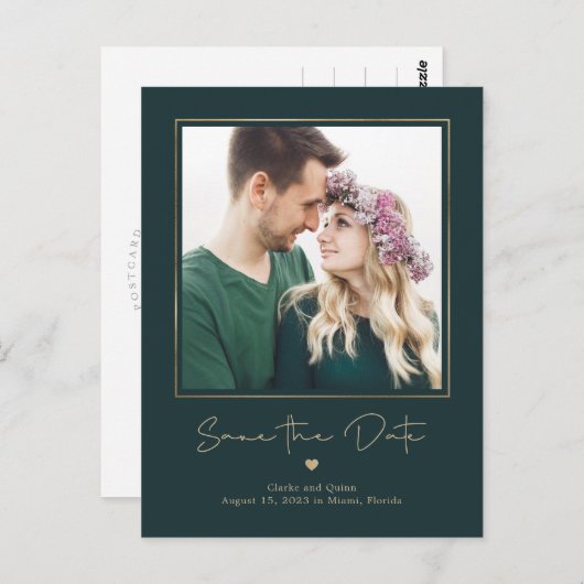 Mod Gallery EDITABLE FARBE Save the Date Postkarte (Vorne/Hinten)