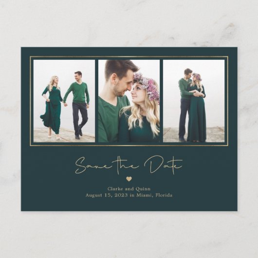 Mod Gallery EDITABLE FARBE Save the Date Postkarte (Vorderseite)