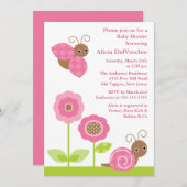 Mod Garden Babydusche Einladung (Vorne/Hinten)