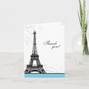Mod Geblüht Eiffelturm Parisian Vielen Dank Dankeskarte