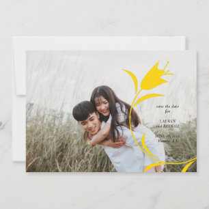 MOD GELBE TULPE HOCHZEIT TERMIN ERINNERN EINLADUNG