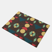 Mod Geometric Brown aus der Mitte des Jahrhunderts Fußmatte (Schrägansicht)