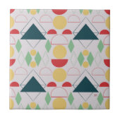 Mod Geometric Grau Keramik Tile Fliese (Vorderseite)