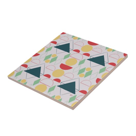 Mod Geometric Grau Keramik Tile Fliese (Seite)