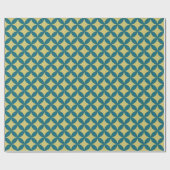 Mod Geometric Retro Modern Blue Green Mitte des Ja Geschenkpapier (Flach)