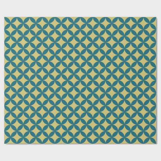 Mod Geometric Retro Modern Blue Green Mitte des Ja Geschenkpapier (Flach)