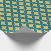 Mod Geometric Retro Modern Blue Green Mitte des Ja Geschenkpapier (Ecke)