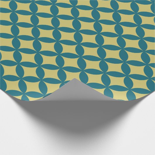 Mod Geometric Retro Modern Blue Green Mitte des Ja Geschenkpapier (Ecke)