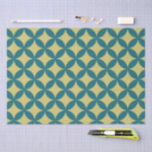 Mod Geometric Retro Modern Blue Green Mitte des Ja Seidenpapier (Handwerk)